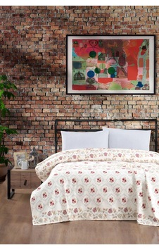 Renkli Desenli Baskılı Tek Pike Çift Kişilik 200x240 Cm Alya Renkli Desenli Baskılı Tek Pike Çift Kişilik 200x240 Cm Alya