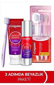 Optic White Purple Beyazlatıcı Diş Macunu 75 Ml + Purple Serum 40 Ml + Gentle Clean 2+1 Diş Fırçası Optic White Purple Beyazlatıcı Diş Macunu 75 Ml + Purple Serum 40 Ml + Gentle Clean 2+1 Diş Fırçası