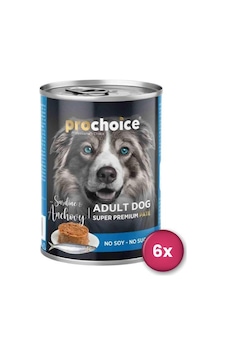 Prochoice Sardalyalı Ve Hamsili Yetişkin Köpek Konservesi 400 Gr X 6 Adet