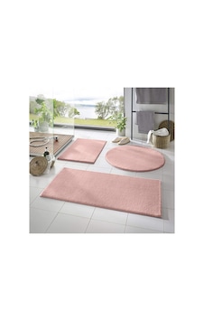 Sarar 3'lü Banyo Paspası Halısı Peluş Halı Klozet Takımı Pudra 50x90-50x60-50x50