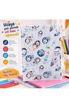 Studi Uzay Astronot Desenli Dik Çizgili Yazı Defteri Çocuk Öğrenci Güzel Yazı Çalışma Defteri Çok Renkli Studi Uzay Astronot Desenli Dik Çizgili Yazı Defteri Çocuk Öğrenci Güzel Yazı Çalışma Defteri Çok Renkli