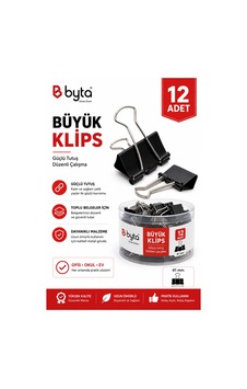 Siyah Klips 19 Mm 12 Adet Metal Kıskaçlı Evrak Ve Kağıt Klipsi
