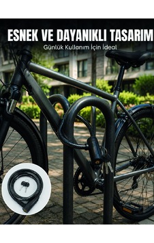 Bisiklet Kilidi 12 Mm Kalın Çelik Halat 80 Cm Anahtarlı Güvenlik Kilidi 2 Anahtarlı Pvc Kaplamalı Diğer Bisiklet Kilidi 12 Mm Kalın Çelik Halat 80 Cm Anahtarlı Güvenlik Kilidi 2 Anahtarlı Pvc Kaplamalı Diğer