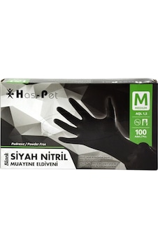 Haspet Siyah Nitril Eldiven Medium 100 Lü Haspet Siyah Nitril Eldiven Medium 100 Lü