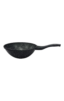 Döküm Wok Tava Granit Kaplama - 28 Cm Siyah Döküm Wok Tava Granit Kaplama - 28 Cm Siyah