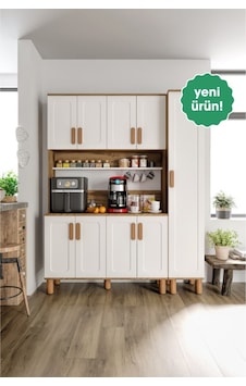 Flora Flr9155 Bohem Kahve Köşesi 9 Kapaklı Mdf Mebran Kapaklı Mutfak Dolabı Çok Amaçlı Dolap Aytaşı Ceviz Flora Flr9155 Bohem Kahve Köşesi 9 Kapaklı Mdf Mebran Kapaklı Mutfak Dolabı Çok Amaçlı Dolap Aytaşı Ceviz