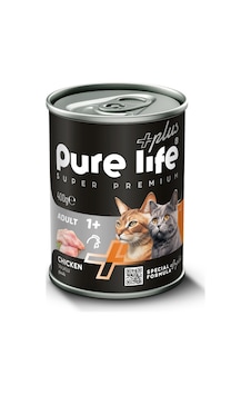 Purelife Plus Tavuk Etli Yetişkin Kedi Konserve Mama 400gr Purelife Plus Tavuk Etli Yetişkin Kedi Konserve Mama 400gr