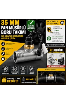 Hararet Yapan Fan Açmayan Araçlar İçin Müşürlü Boru Takımı Kelepçe Role Hediyeli 35mm Hararet Yapan Fan Açmayan Araçlar İçin Müşürlü Boru Takımı Kelepçe Role Hediyeli 35mm