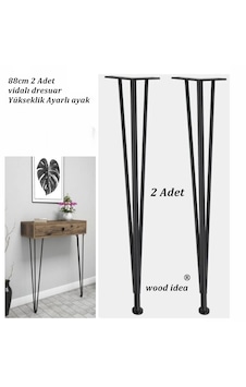 Wood İdea 88cm 2 Adet Yükseklik Ayarlı Metal Dresuar Ayağı