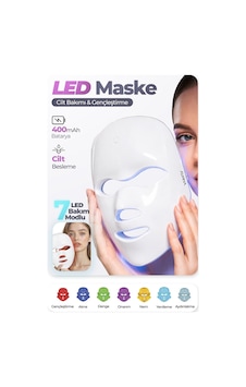 Auhma Ahb-08 Led Yüz Bakım Maskesi 7 Renk Fototerapi Işık Modlu Kablosuz Cilt Bakım Ve Güzellik Mask