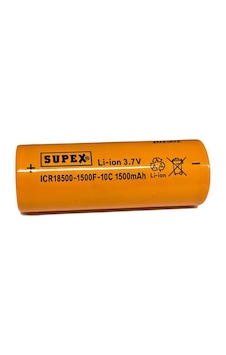 Supex Icr18500-1500f-10c 3.7v 1500mah Li-ion Düz Kafa Başsız Pil Supex Icr18500-1500f-10c 3.7v 1500mah Li-ion Düz Kafa Başsız Pil