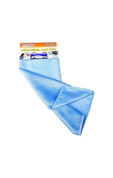 Oto Mikrofiber Baklavalı Overloklu Lüks Çift Yüzlü Çizmez Yüksek Emici Tüy Bırakmaz Araç Cam Bezi 40X40 Cm Mavi