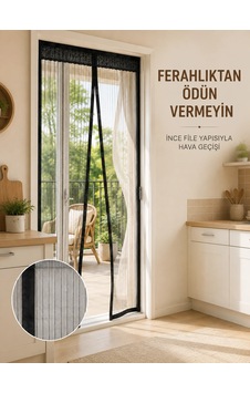 Siyah Mıknatıslı Kapı Sinekliği Sinek Ve Böceklere Karşı Koruyucu File - 2000 Siyah Mıknatıslı Kapı Sinekliği Sinek Ve Böceklere Karşı Koruyucu File - 2000