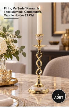 1 Adet Şamdan Pirinç Ve Karışımlı Tekli Mumluk, Candlestick, Candle Holder 21 Cm Diğer 1 Adet Şamdan Pirinç Ve Karışımlı Tekli Mumluk, Candlestick, Candle Holder 21 Cm Diğer