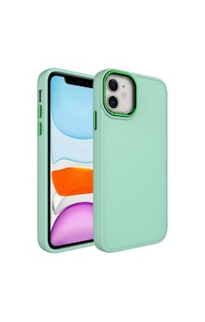 Apple Uyumlu iPhone 11 Kılıf Metal Çerçeve Ve Buton Tasarımlı Silikon Zore Luna Kapak Su Yeşil Apple Uyumlu iPhone 11 Kılıf Metal Çerçeve Ve Buton Tasarımlı Silikon Zore Luna Kapak Su Yeşil