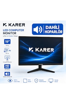 19 İnç Sesli Led Bilgisayar Monitörü Dahili Hoparlörlü, 60hz Hd Ready İnce Çerçeveli Masaüstü Monitör