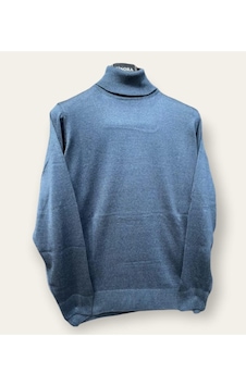 Nacar Store Erkek Mavi Tam Balıkçı İnce Kazak Indigo Nacar Store Erkek Mavi Tam Balıkçı İnce Kazak Indigo