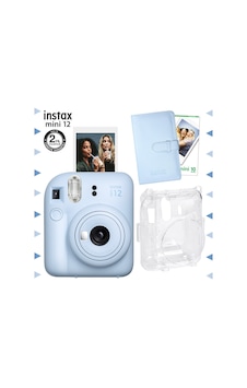 Fujifilm Instax Mini 12 Fotoğraf Makinesi + 10'lu Film + Laporta Albüm + Şeffaf Kılıf Seti Mavi Fujifilm Instax Mini 12 Fotoğraf Makinesi + 10'lu Film + Laporta Albüm + Şeffaf Kılıf Seti Mavi