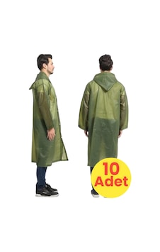 Tezzgelsin Erkek Rüzgar Geçirmez Yağmurluk 10 Adet Haki Yeşil Tezzgelsin Erkek Rüzgar Geçirmez Yağmurluk 10 Adet Haki Yeşil