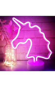 Eşe Sevgiliye Romantik Hediye Unicorn Görselli Dekoratif Neon Led Pembe Eşe Sevgiliye Romantik Hediye Unicorn Görselli Dekoratif Neon Led Pembe