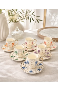 6 Kişilik Porselen Laliza Kahve Fincanı 90 Ml-7507 Çok Renkli 6 Kişilik Porselen Laliza Kahve Fincanı 90 Ml-7507 Çok Renkli
