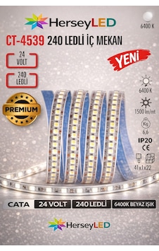 Ct-4539 24v Beyaz Işık 240 Led İç Mekan Şerit Led 5 Metre Ürün 24 Volttur Yanlış Trafo İle Çalıştırmayın Beyaz 6500k Ct-4539 24v Beyaz Işık 240 Led İç Mekan Şerit Led 5 Metre Ürün 24 Volttur Yanlış Trafo İle Çalıştırmayın Beyaz 6500k
