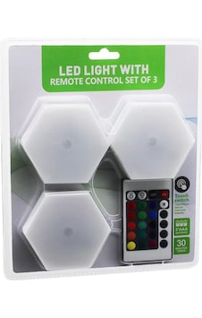 3pcs - Altıgen - Rgb Kumandalı - Pilli - Dokunmatik Lamba Seti 6 Led Çok Renkli 3pcs - Altıgen - Rgb Kumandalı - Pilli - Dokunmatik Lamba Seti 6 Led Çok Renkli