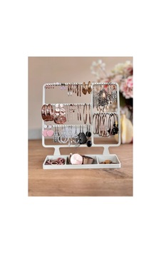 Takı Organizer Standı Mücevher Aksesuar Çantası Yüzük Küpe Saat Düzenleyici Beyaz Takı Organizer Standı Mücevher Aksesuar Çantası Yüzük Küpe Saat Düzenleyici Beyaz