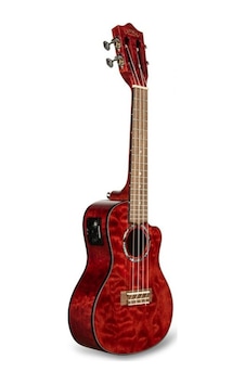 Lanikai Qm-Rdcec Quilted Maple Concert Elektro Ukulele Lanikai Qm-Rdcec Quilted Maple Concert Elektro Ukulele