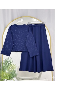 Lovie Moda Kadın Taş Baskılı İki İplik Penye Takım Lacivert Lovie Moda Kadın Taş Baskılı İki İplik Penye Takım Lacivert