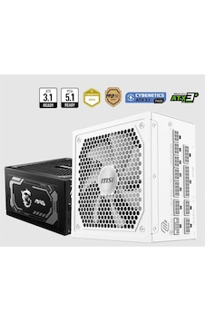 Msı Mag A1000gl Pcıe5 Whıte 1000w 80+ Gold Power Supply Msı Mag A1000gl Pcıe5 Whıte 1000w 80+ Gold Power Supply