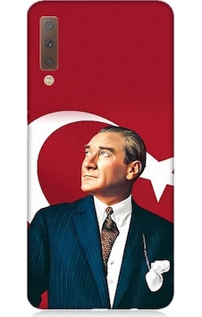 Samsung Galaxy A7 2018 Uyumlu Mustafa Kemal Atatürk Ve Bayrak Desenli Silikon Kılıf Samsung Galaxy A7 2018 Uyumlu Mustafa Kemal Atatürk Ve Bayrak Desenli Silikon Kılıf