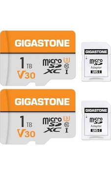 Gıgastone 1tb Microsdxc 2'li Hafıza Kartı Paketi + Sd Adaptörü, 140/100 Mb/s'ye Kadar, Aksiyon Kamerası Gopro Drone Ve Tablet İçin, 4k Uhd Video Kaydı, Mikro Sd Kart Uhs-ı A1 Sınıf 10 U3