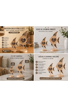 Modern Balık Biblo Seti 2 Li Dekoratif Obje 3d Baskı Sağlıklı Pla 25 Cm & 15 Cm Şık Tasarım Modern Balık Biblo Seti 2 Li Dekoratif Obje 3d Baskı Sağlıklı Pla 25 Cm & 15 Cm Şık Tasarım