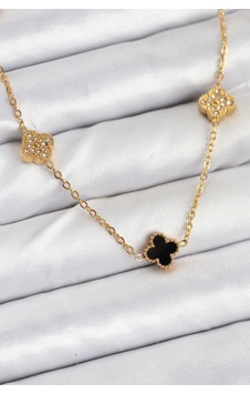 316l Çelik Zincir Gold Renk Siyah Ve Zirkon Taşlı Baby Boy Yonca Kadın Kolye - Tj-bko10592 Çok Renkli 316l Çelik Zincir Gold Renk Siyah Ve Zirkon Taşlı Baby Boy Yonca Kadın Kolye - Tj-bko10592 Çok Renkli