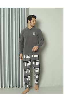 Glisa Erkek Polar Pijama Takımı Vizon