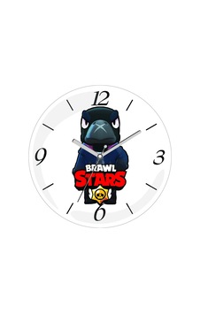 Brawl Stars Logolu Crow Çap 30cm Sessiz Akar Bombeli Gerçek Cam Duvar Saati Çok Renkli Brawl Stars Logolu Crow Çap 30cm Sessiz Akar Bombeli Gerçek Cam Duvar Saati Çok Renkli