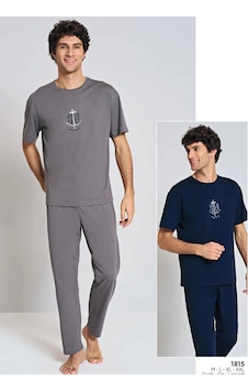 Pijadore 1815 Kısa Kol Erkek Pijama Takımı Gri Pijadore 1815 Kısa Kol Erkek Pijama Takımı Gri