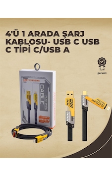 4'ü 1 Arada Metal Hızlı Veri Kablosu 65w Güç, 27w iPhone Uyumlu Desteği, 480mbps Aktarım