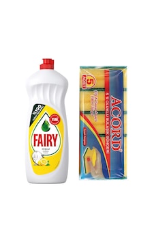 Fairy Sıvı Bulaşık Deterjanı 650 ML + Acord Bulaşık Süngeri 5'li Fairy Sıvı Bulaşık Deterjanı 650 ML + Acord Bulaşık Süngeri 5'li
