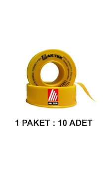 Ak Tek Teflon Bant Doğalgaz 12mm 0,1mm 8m 1g/cm3 Paket 10 Lu Ak Tek Teflon Bant Doğalgaz 12mm 0,1mm 8m 1g/cm3 Paket 10 Lu