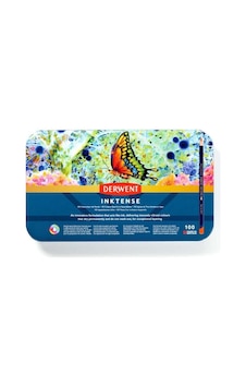 Derwent İnktense Sulu Boya Kalem Seti 100 Renk Metal Kutu Karışık Renkli Derwent İnktense Sulu Boya Kalem Seti 100 Renk Metal Kutu Karışık Renkli