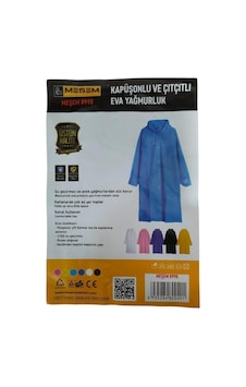 8998 Kapüşonlu Ve Çıtçıtlı Eva Yağmurluk Renksiz