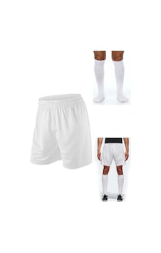 NOKTA Belden Bağcıklı - İçi Astarlı Beyaz Şort - Futbol Çorap NOKTA Belden Bağcıklı - İçi Astarlı Beyaz Şort - Futbol Çorap