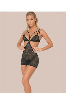Kadın Tasarım Simli Kumaşlı Cut-out Detaylı Transparan Mini Gecel Siyah Kadın Tasarım Simli Kumaşlı Cut-out Detaylı Transparan Mini Gecel Siyah
