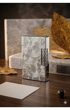 Dupont Tarzı Sanatsal Dalga Desenli Metal Gövdeli Doldurulabilir Çakmak, İkonik Cling Sesi İlle Mest Olacaksınız Gümüş - 876847297 Gümüş - 876847297 Gümüş