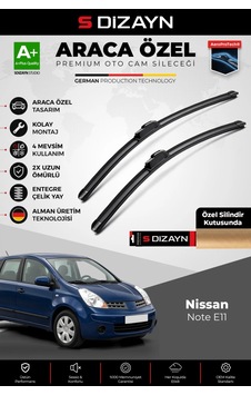 S-dizayn Nissan Note E11 Ön Cam Silecek Seti 2005-2013 Premium Araca Özel 60-35 Cm A+ Kalite Aocs-17