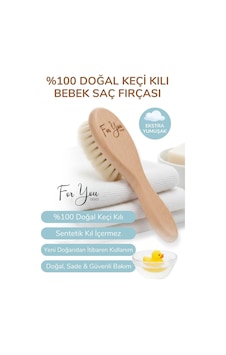 For You Gold %100 Keçi Kılı Doğal Bebek Saç Fırçası