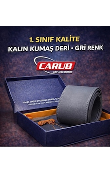 Carub Direksiyon Kılıfı Delüx İğneli Sarmalı Gri Koyu Gri