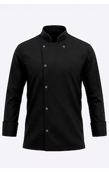 Unisex Siyah Şef Ceketi Uzun Kollu